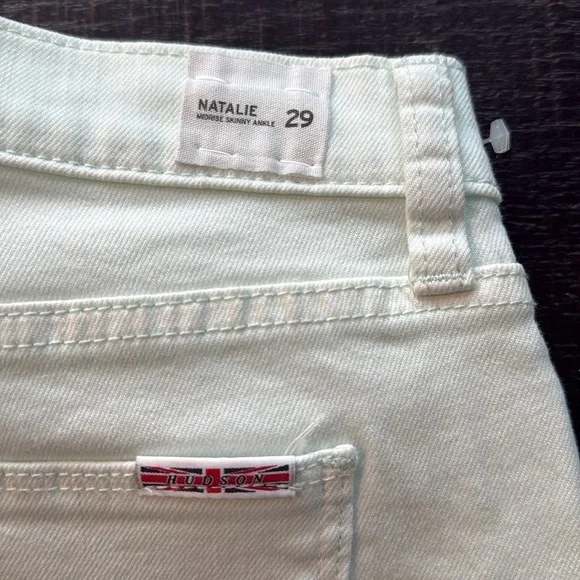 HUDSON Women’s Natalie Midrise Skinny Ankle Mint Green Jeans Size 29 (6-8)